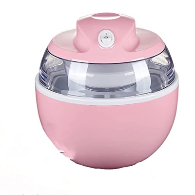 HHORB Heladera eléctrica compacta Heladera casera Heladera para sorbetes y Yogurt Helado Churner 1.4 L Tazón de congelación 12 W,Verde,Rosado