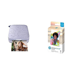 Impresora fotográfica portátil HP Sprocket (Morado) y Papel fotográfico Zink Sprocket de 2x3, 50 Hojas precio