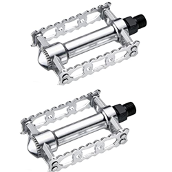 2 Pedales Retro de Aluminio Pulido con Eje de Acero y Rodamientos de Bola para Bicicleta Ciclismo 2894 características