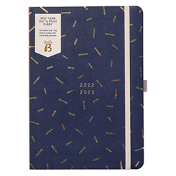 Busy B - Agenda diaria mediados de año Agosto 2022 - Agosto 2023 - Multicolor - Planificador diario A5 con portabolígrafos, cierre elástico y planific características
