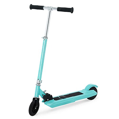 Patinete eléctrico para niños, recargable, plegable, 10 km/h, altura regulable, 72-83 cm, color verde