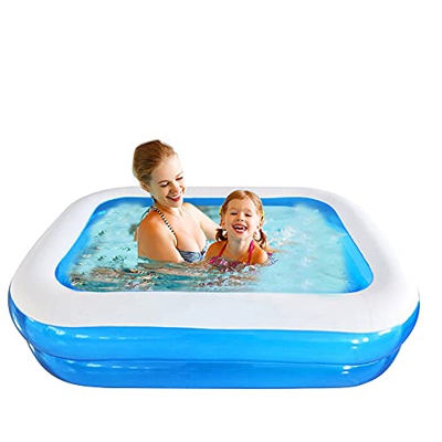 Piscina hinchable rectangular para jardín, balcón, para niños, niñas, fácil de montar (128 x 85 x 45 cm)