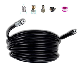 Manguera de limpieza con adaptador, limpiador de alta presión, tubo flexible, kit de desbloqueo, con boquilla de chorro y boquilla giratoria como repu en oferta