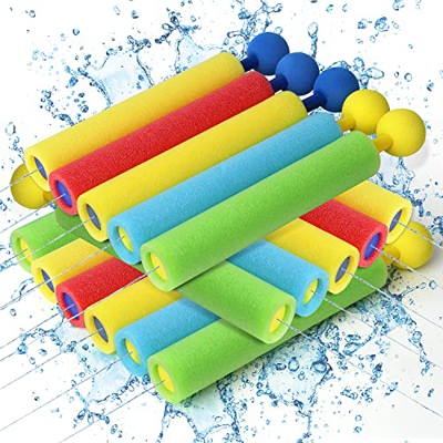 Pistolas de Agua para Niños, Lehoo Castle 16pcs Pistola de Agua de Espuma EVA, 9,1m de Alcance, Piscina Juguetes Niños, para Piscina, Jardín, Playa, F