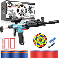 Pistola de Juguete Eléctrica para Nerf con Alcance, Pistola Automática con 12 Clip de Dardos, 3 Modos de Disparo, 100 Balas, Batería Recargable USB, R características