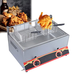 SAFGH Freidora De GLP De Encimera, Freidora De Gas De Gran Capacidad De 11L/22L, con Cesta De Freír Y Tapa, Potencia De Fuego Ajustable, para Chips Do precio