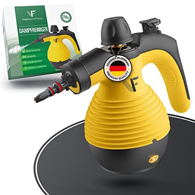 Neighbour's Friend Limpiador de vapor manual, potente vapor, 3,5 bar, limpiador de mano con diferentes accesorios