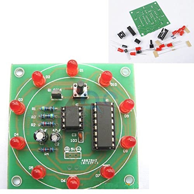 Suite Rotary Suite electrónica CD4017 NE555 Auto DIY LED Light Kits Producción Piezas y Componentes