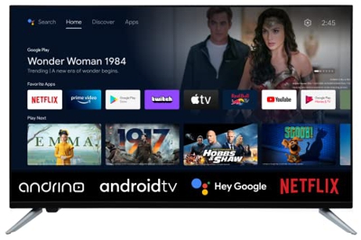 Andrino AN32H01 32 Pulgadas 80 cm con Android HD LED Smart TV, Google Assistant, Google Play Store, Prime Video, Netflix, Dazn, Chromecast Integrado, 