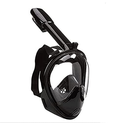 Máscara de esnórquel de Silicona de Cara Completa, Snorkel Submarino de 180 ° Máscara de Buceo de Boca Plana de Tipo seco y Completo Adecuada para niñ
