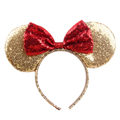 Diademas navideñas, orejas de ratón diadema lentejuelos arcos de banda para el cabello cosplay accesorios para el cabello para niña