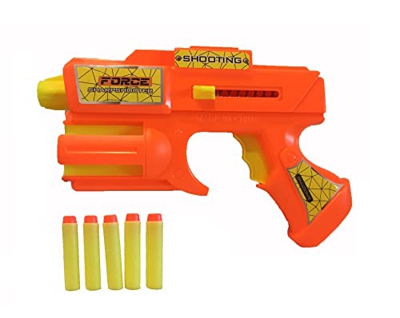 Pistola de juguete para Nerf, pistola de juguete con 5 dardos y pistola de juguete para Dardi Soft Pistole Juguete Niños de espuma (naranja)