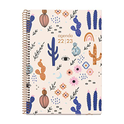 MIQUELRIUS - Agenda julio 2022 diciembre 2023 - Semana Vista - Tamaño Plus 15,5 x 21,3 cm - Trilingüe: español, inglés, portugués - 18 MESES - Cactus características