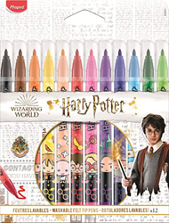 Maped - Rotuladores Jungle decorados Harry Potter – 12 rotuladores de coloración, lavables y resistentes al secado en oferta