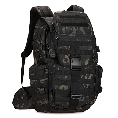 HUNTVP 50L Mochila Táctica Grande Mochila de Asalto 900D Nylon Militar Assault Pack MOLLE Impermeable para Hombre Caza Al Aire Libre Ciclismo Senderis