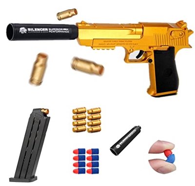 Desert Eagle Shell Ejection Soft Bullet Toy Gun,Shell Ejection Soft Bullet Toy Gun Outdoor Sports Fun Shooting,1:1 Size Toy Guns,Training or Play for 