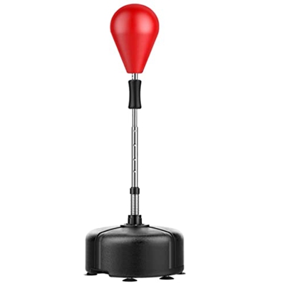 Saco De Boxeo Ajustable En Altura con Soporte, Saco De Boxeo con Tubo De Acero, Bola De Reflejos Sólida Y Base Estable, Saco Pesado Independiente (Col