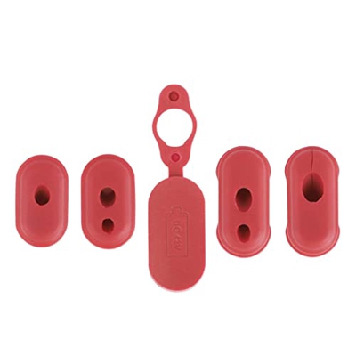 Newin Star Scooter Scooter de Silicona Scooter eléctrico Puerto de Carga Cubierta de Polvo Compatible con m365 Rojo 5pcs, Cubierta de Puerto de Carga 