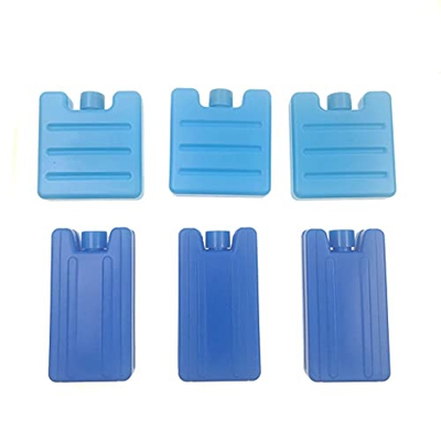 JZK 6 bolsas hielo pequeñas reutilizables para caja fresca, mini bloques congelador para bolsas frías, pequeñas bolsas hielo para bolsa almuerzo, bols