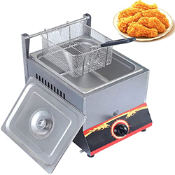 SAFGH Freidora LPG/freidora a Gas de Acero Inoxidable, freidora Profesional Comercial, Potencia de Fuego Ajustable y Control de Temperatura, freidora  en oferta
