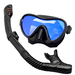 Máscara de Buceo Profesional, Juego de esnórquel, Falda de Silicona para Adultos, Gafas antivaho, Gafas, natación, Pesca, Equipo de Piscina (Azul Bl características