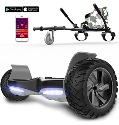RCB hoverboards SUV con App Control, Auto-Equilibrio Hoverboards Todo Terreno 8.5 " Hummer con Bluetooth + Hoverkart Asiento Kart, Mejor Regalo para n