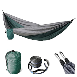 SVITA Hamaca para exteriores ultraligera de nailon, para camping, con fijación, para 1-2 personas, color verde/gris claro precio