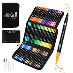 Rotuladores Lettering, Olkoy 72 Rotuladores Punta Pincel de Doble, Conjuntos de Regalo Exquisitos, Rotuladores Punta Fina para Bullet Journal, Caligra precio