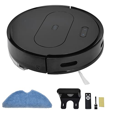 Shanrya Smart Sweeper, App Aspirador de Control Remoto 1800Pa Dormitorio Oficina Carga automática Negro