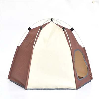 NC - Tienda hexagonal para mascotas, protector solar para perros y resistente a la lluvia, tienda de arena para gatos para mascotas plegable extraíble