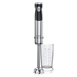 Arendo - Batidora de mano inalámbrica de acero inoxidable - Con batería - Incluye vaso medidor de 600 ml - Cuchilla de doble hoja - Sin cable - Contro precio