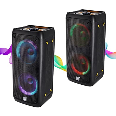 NK Bass Speaker - Altavoz Portátil Bluetooth | 46W | Batería Incorporada 4.400 mAh| USB | Karaoke | Luces Led Multicolor | Radio FM | Micrófono | Mand