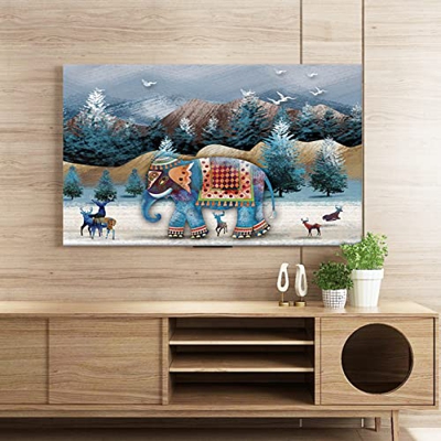 DSFE Tela Cubierta de Pantalla Curva de TV LCD - Lavable sin decoloración y sin deformación Respirable Estuche Protector - para 32 a 75 Pulgadas TV In