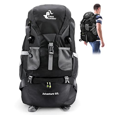 Mochila de senderismo de 50L para hombres y mujeres Victop bolsa de montañismo, resistente al agua mochila de viaje mochila ligera para camping con co