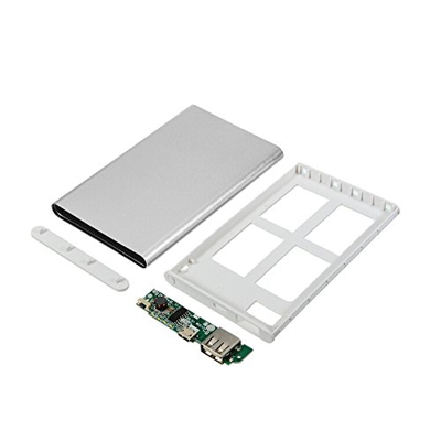 KIMODO Caja para teléfono Inteligente Kit Board + Shell Circuit Power Portable DIY 4000mAh Cargador de teléfono (Silver, One Size)