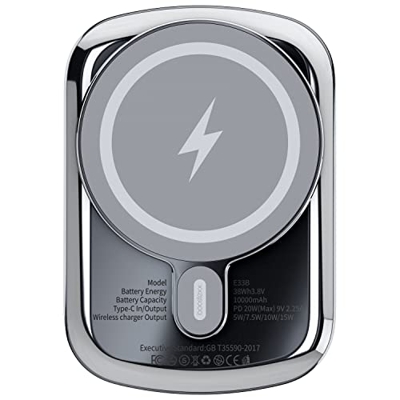 Boostexx® Batería Externa magnética 10000 mAh, 20W USB C de Carga rápida, magsafing Powerbank Compatible con Magsafe iPhone 12mini/12pro/12proMax/13pr