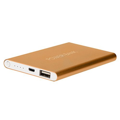 KIMODO para teléfono 12000mAh Batería Ultrafina Cargador USB Banco de energía portátil Cargador de teléfono Externo (Gold, One Size)