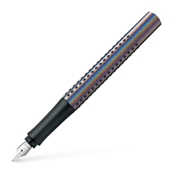 Faber-Castell 140843 Grip Edition Glam - Pluma estilográfica (ancho de trazo F, 1 unidad), color plateado características