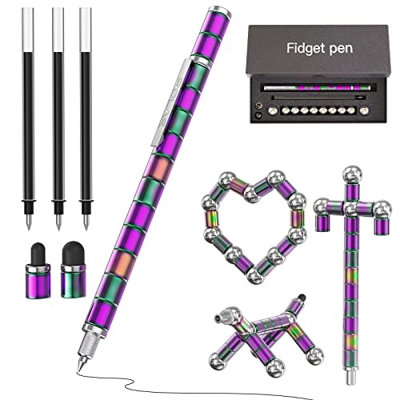 Bolígrafo Magnético, Strato Pen de Descompresión de Colores, Bolígrafo Magnetico, Fidget Pen para DIY Regalo Creativo, Bolígrafo Lápiz Táctil para Hom