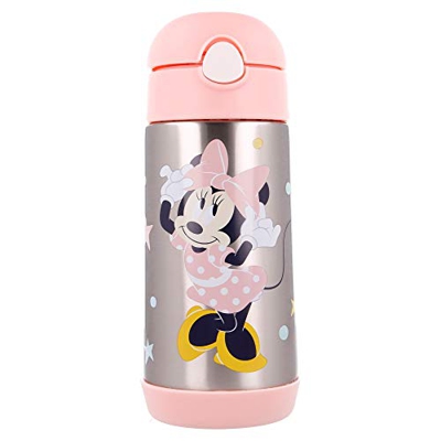 Botella Infantil De Acero Inoxidable Con Pajita De 530 Ml | Minnie Indigo Dreams