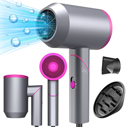 Secador de Pelo Profesional, 2 Velocidades 3 Temperaturas, 1800W Secador de Cabello Iónico seco rápidamente, Secador de Pelo Plegable y Portátil con C características
