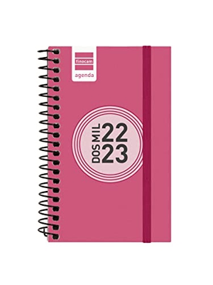 Finocam - Agenda 2022 2023 Espir Color Semana Vista Horizontal Septiembre 2022 - Agosto 2023 (12 meses) Rosa Español