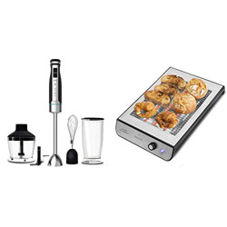 Cecotec Batidora De Mano Powergear 1500 Xl Pro. 1500 W, 21 Velocidades + Turbo, Acero/Silicona + Tostador Plano Horizontal Turbo Easy Toast Inox. 3 Re precio