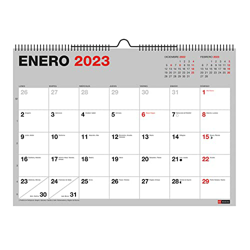 MIQUELRIUS - Calendario Pared 18 meses - de Julio 2022 a Diciembre 2023 - con espacio para escribir - Tamaño A4 - Gris en oferta
