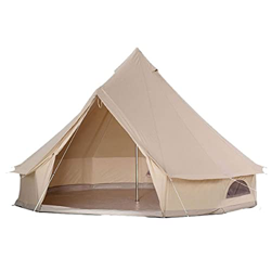 ROSG Tienda de campaña al Aire Libre yurta para Acampar, Tipi de Lona de algodón de 3 m / 4 m con 4 Ventanas Tienda India de yurta Tienda de campaña F precio