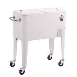 LOLAhome Nevera Porta Hielo para Barbacoa de Acero de 56 litros (Blanco) características