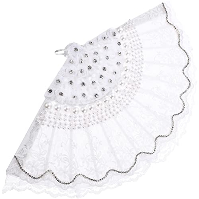 Ventilador Plegable de Encaje Ladys Vintage Flor Ventilador Retro Ventilador de Mano Plegable Ventilador de Encaje para Accesorios de Nupcial Boda de 