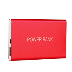 KIMODO Banco Externo portátil Ultrafino del Poder del Cargador de batería del USB 12000mAh para el teléfono (Red, One Size) características