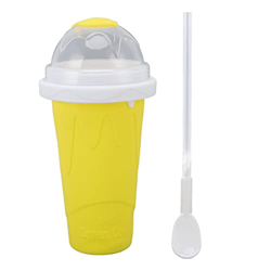 Les-Theresa Slushie Maker Cup, Quick Frozen Smoothies Cup Hecho en casa Milk Shake Ice Cream Maker para la familia, fiestas de cumpleaños(Amarillo) precio