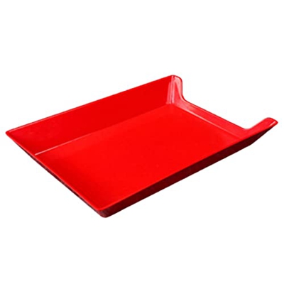 ohfruit Bandeja de Barbacoa de Fuerte Resistencia Reutilizable para Ahorrar Espacio Rojo S